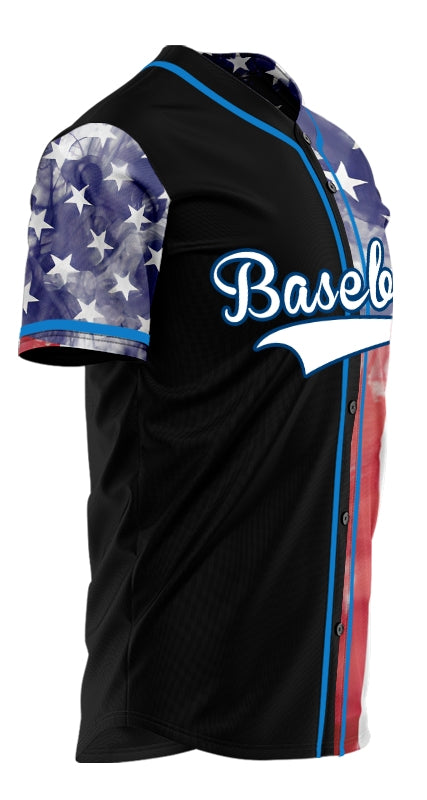 Custom Mist Flag Half Baseball Jersey