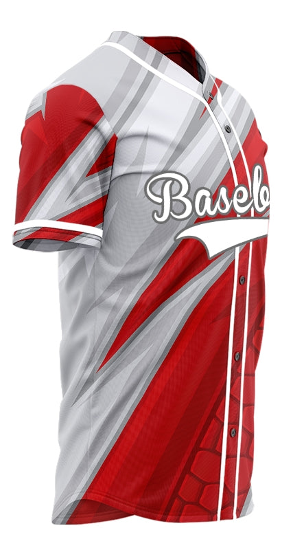Custom Moire Red Grey Baseball Jersey