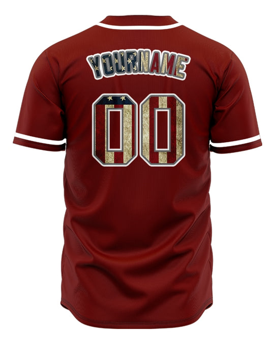 Custom Old Flag Red Baseball Jersey
