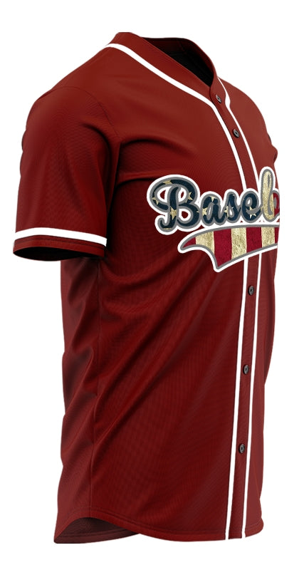 Custom Old Flag Red Baseball Jersey