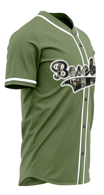 Custom Old Green Flag Dark Green Baseball Jersey
