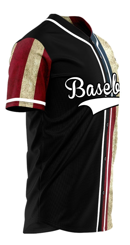 Custom Old Green Flag Half Baseball Jersey