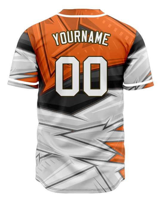 Custom Orange Black White Baseball Jersey