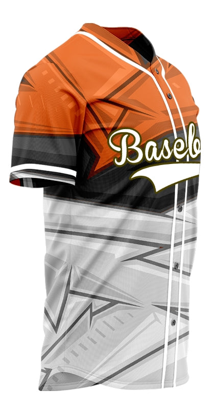 Custom Orange Black White Baseball Jersey