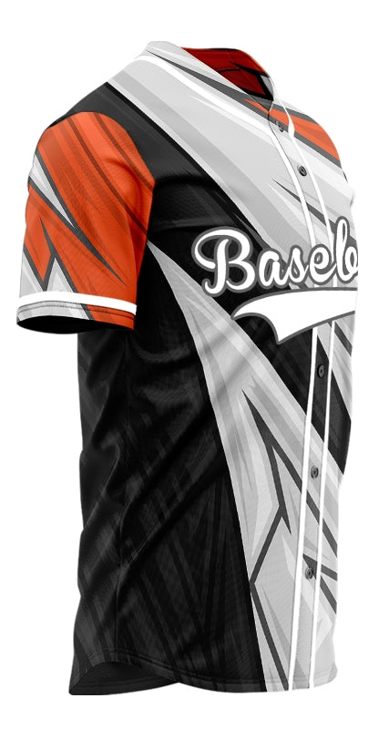 Custom Orange Black White Technology Baseball Jersey