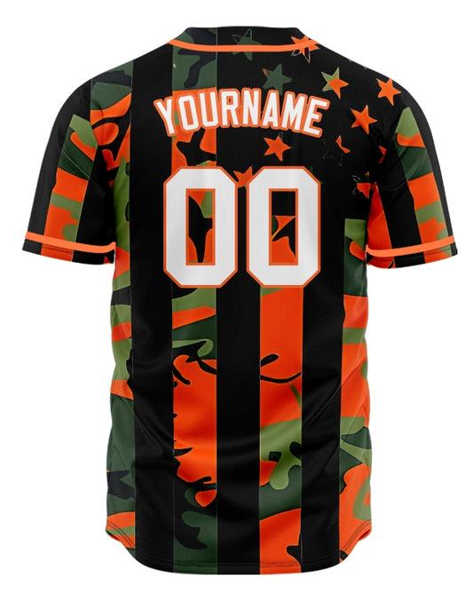 Custom Orange Flag Baseball Jersey
