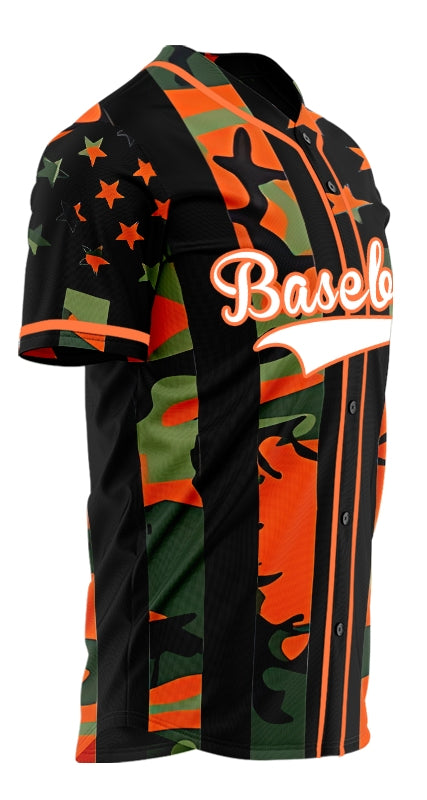 Custom Orange Flag Baseball Jersey