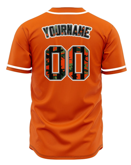 Custom Orange Flag Orange Baseball Jersey