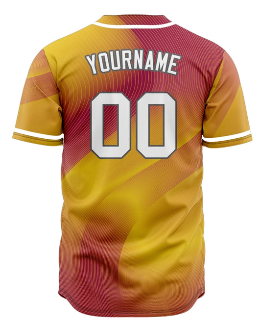 Custom Orange Red Gradient Curve Baseball Jersey