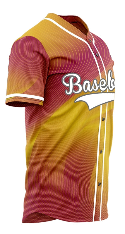 Custom Orange Red Gradient Curve Baseball Jersey