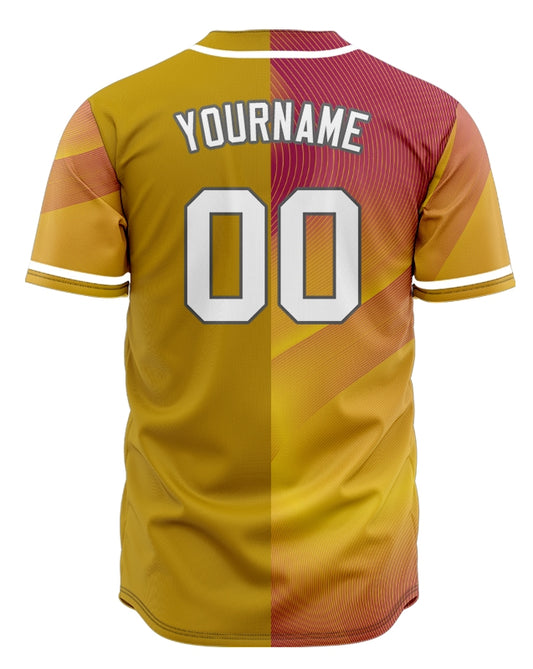 Custom Orange Red Gradient Curve Half Baseball Jersey