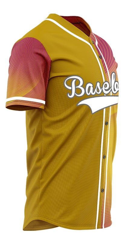 Custom Orange Red Gradient Curve Half Baseball Jersey