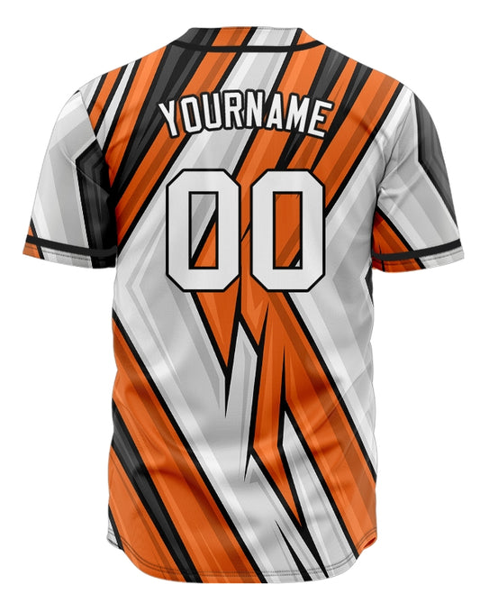 Custom Orange White Black Corner Lines Baseball Jersey