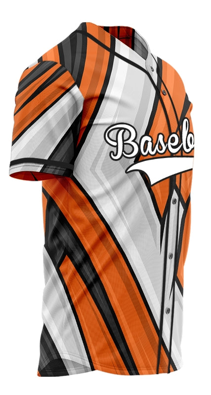 Custom Orange White Black Corner Lines Baseball Jersey