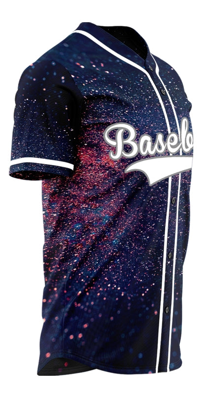 Custom Pink Blue Starry Sky Baseball Jersey