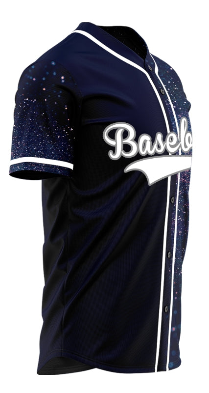 Custom Pink Blue Starry Sky Half Baseball Jersey