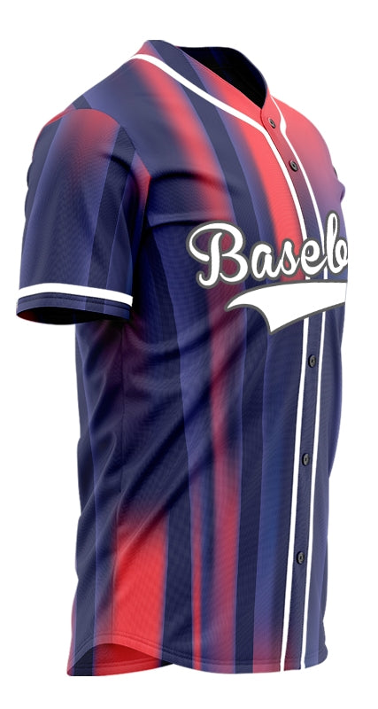 Custom Pink Purple Gradient Lines Baseball Jersey