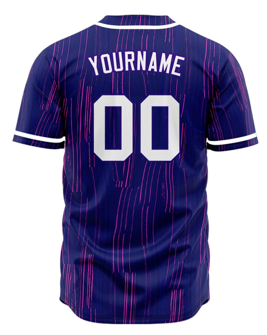 Custom Pink Purple Lines Baseball Jersey