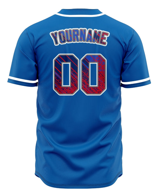 Custom Pink Purple Lines Blue Baseball Jersey