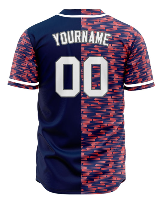 Custom Pink Purple Long Point Half Baseball Jersey