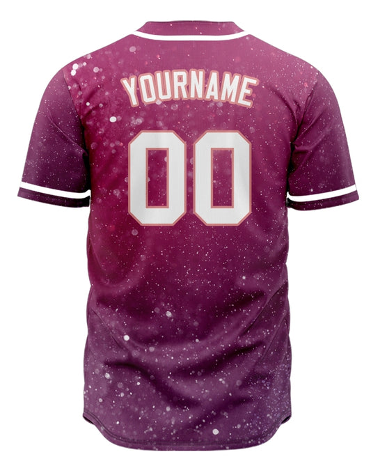 Custom Pink Purple Starry Sky Baseball Jersey