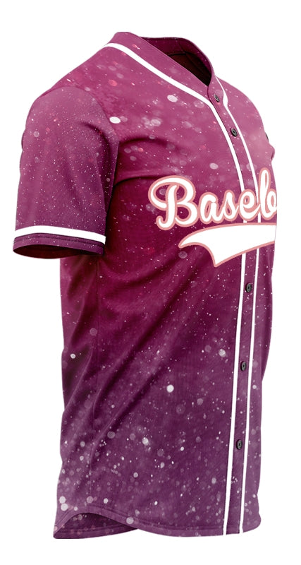 Custom Pink Purple Starry Sky Baseball Jersey