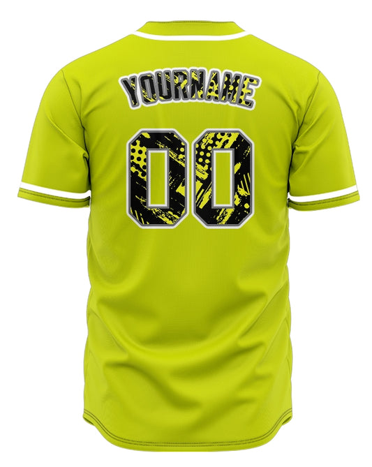 Custom Pitch Yellow Texture Baseball Jersey