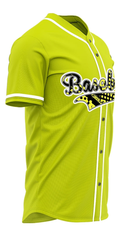 Custom Pitch Yellow Texture Baseball Jersey