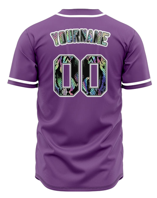 Custom Purple Colorful Snake Gradient Baseball Jersey