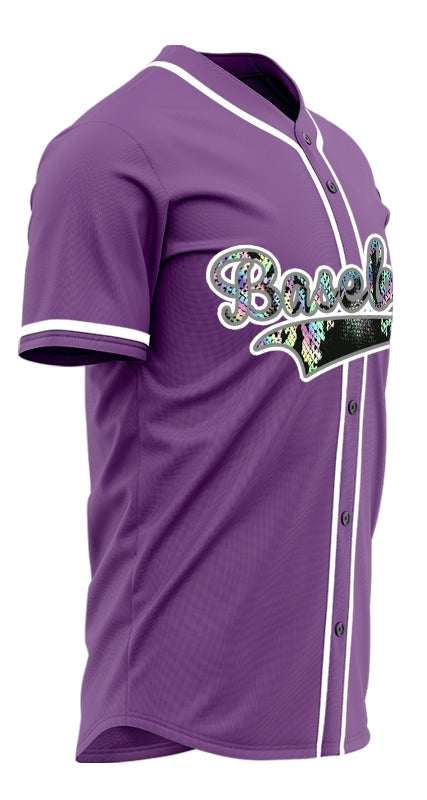 Custom Purple Colorful Snake Gradient Baseball Jersey