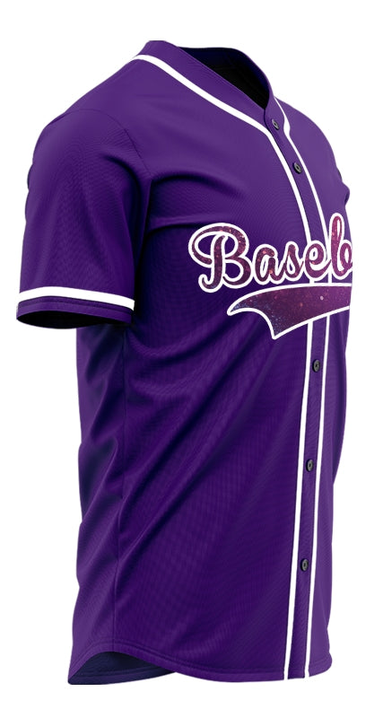 Custom Purple Dark Starry Sky Baseball Jersey