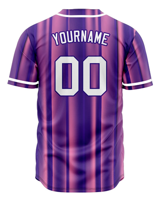 Custom Purple Pink Lines Baseball Jersey