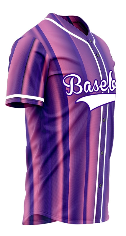 Custom Purple Pink Lines Baseball Jersey