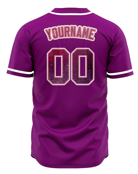 Custom Purple Pink Starry Sky Baseball Jersey