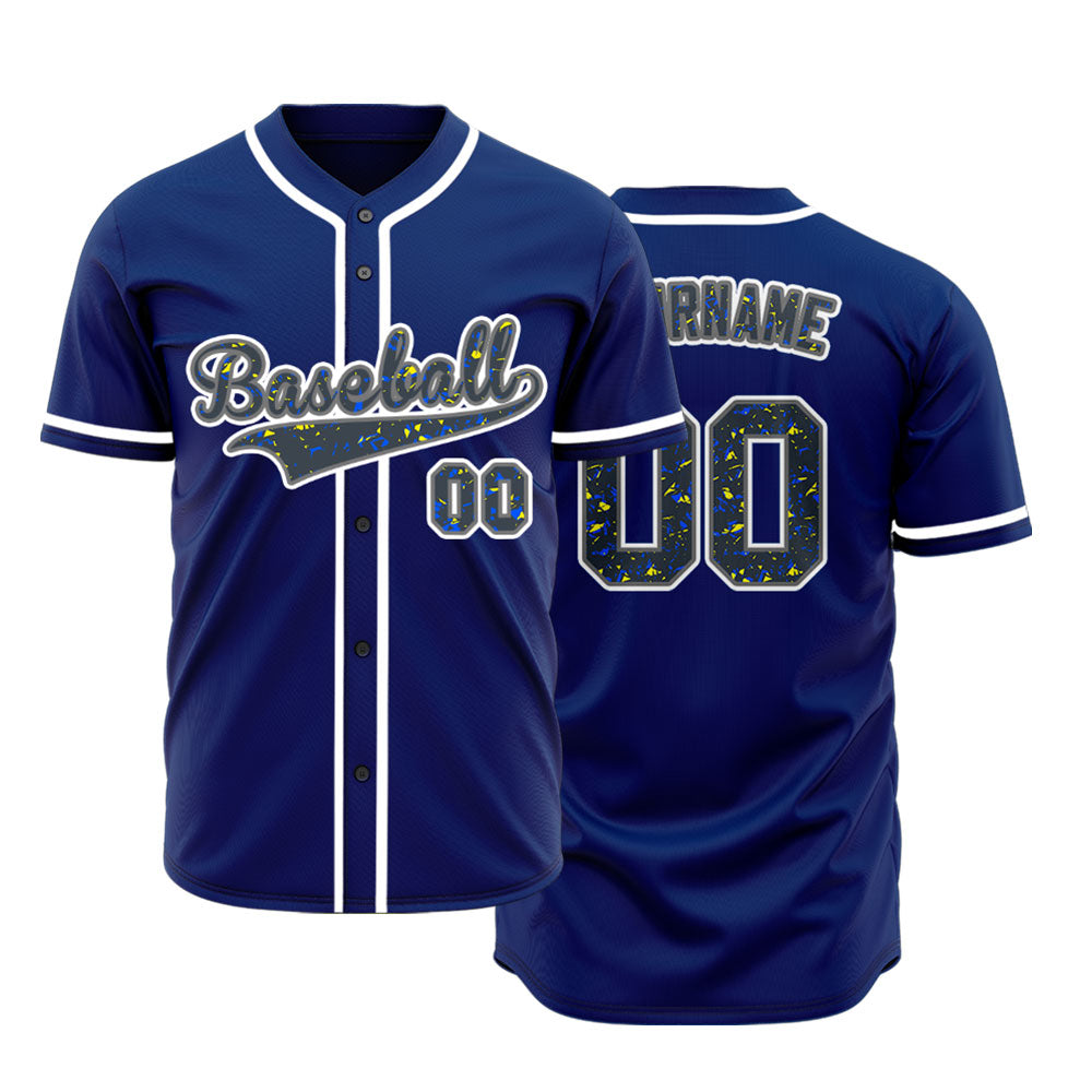 Custom Purple Point Blue Baseball Jersey