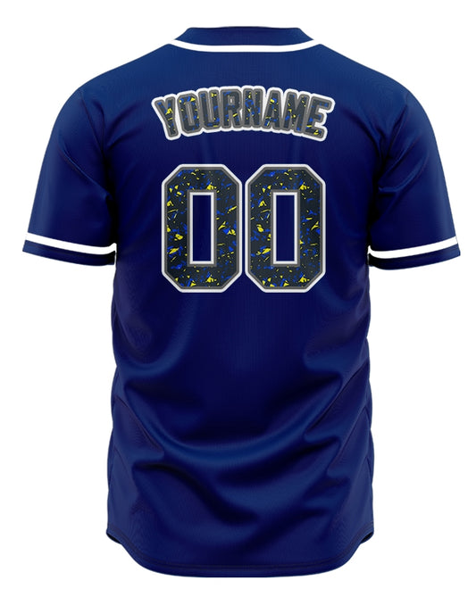 Custom Purple Point Blue Baseball Jersey