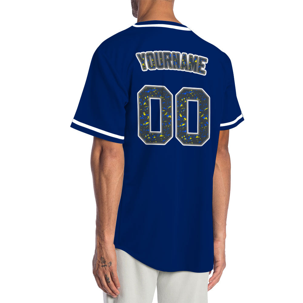 Custom Purple Point Blue Baseball Jersey