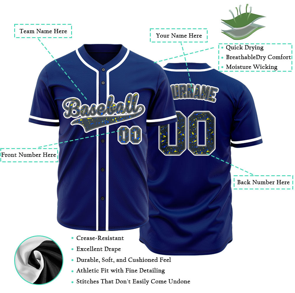 Custom Purple Point Blue Baseball Jersey