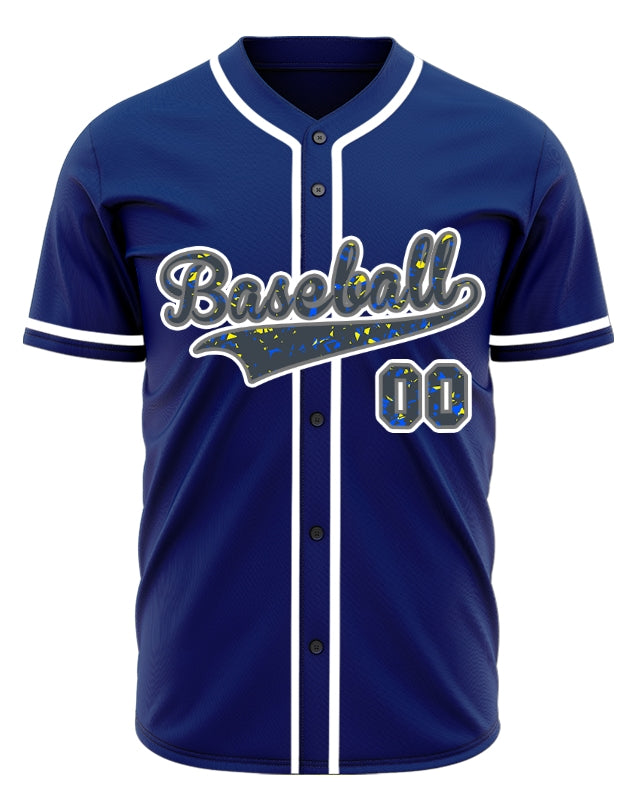 Custom Purple Point Blue Baseball Jersey