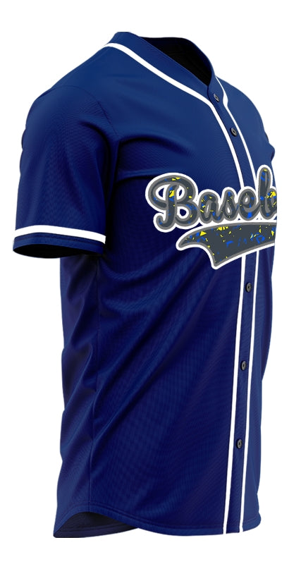 Custom Purple Point Blue Baseball Jersey