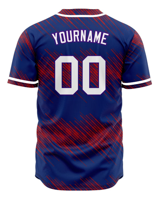 Custom Purple Red Slash Baseball Jersey