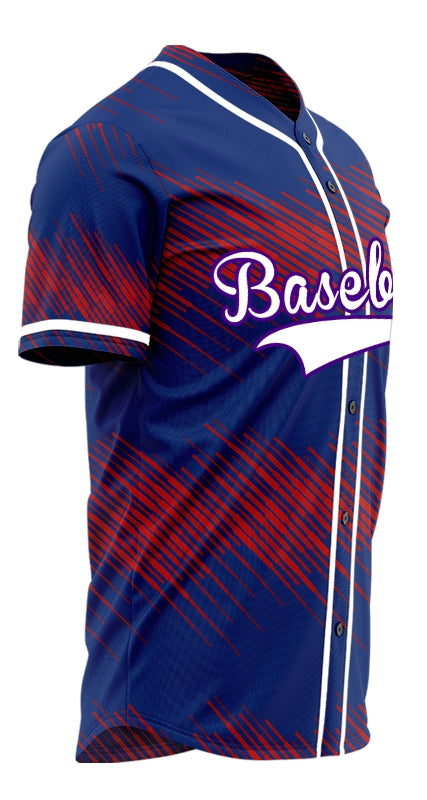Custom Purple Red Slash Baseball Jersey