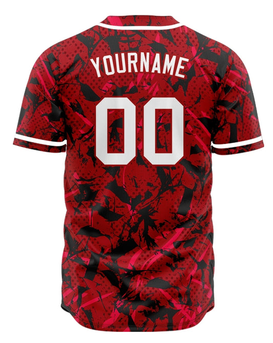 Custom Red Black Silhouette Baseball Jersey