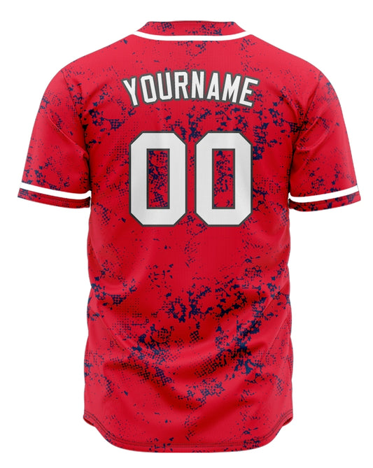 Custom Red Blue Points Baseball Jersey