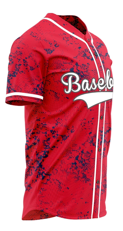Custom Red Blue Points Baseball Jersey