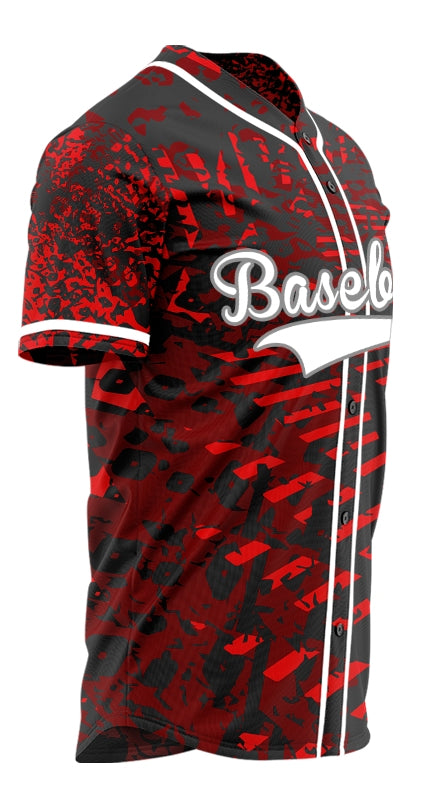 Custom Red Dark Tire Marks Baseball Jersey