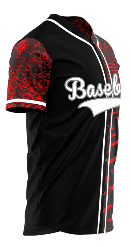 Custom Red Dark Tire Marks Half Baseball Jersey