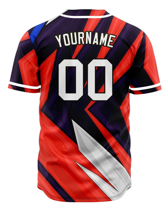 Custom Red Grey Black Lines Baseball Jersey