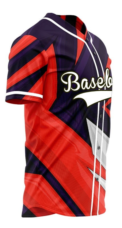 Custom Red Grey Black Lines Baseball Jersey