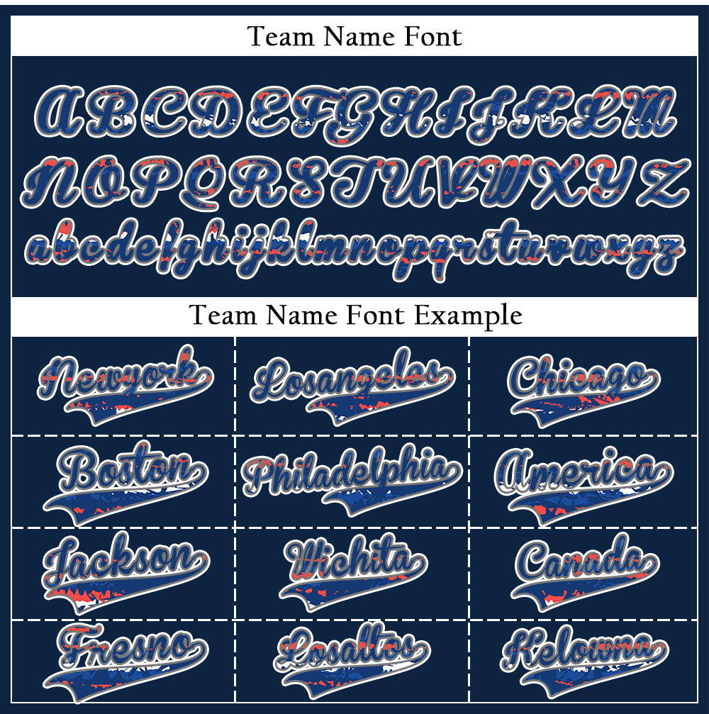 Custom Red Horizontal Lines Dark Blue Baseball Jersey